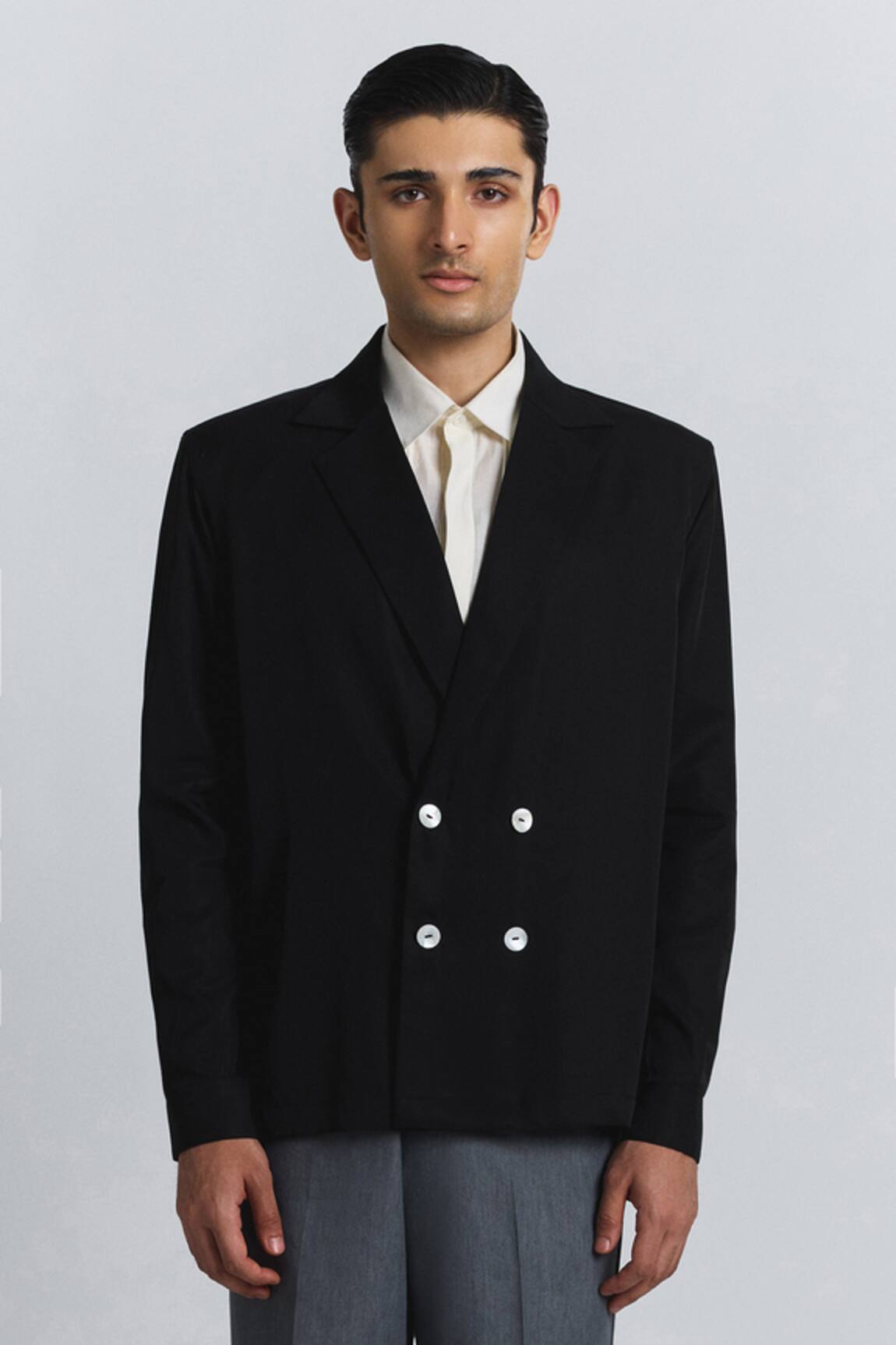 Line Out Line Macro Shoulder Blazer