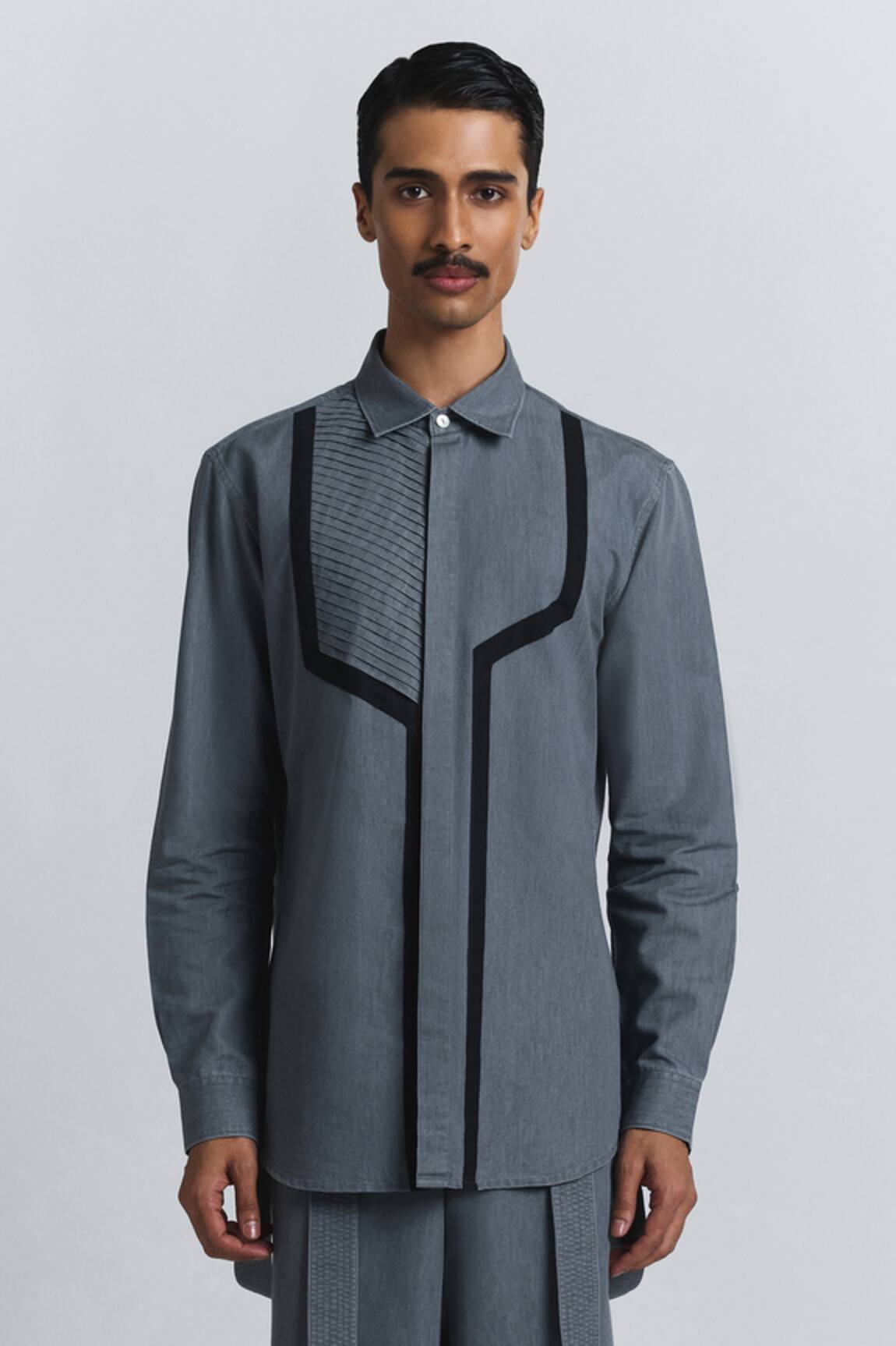 Line Out Line Circuit Pleat Shirt