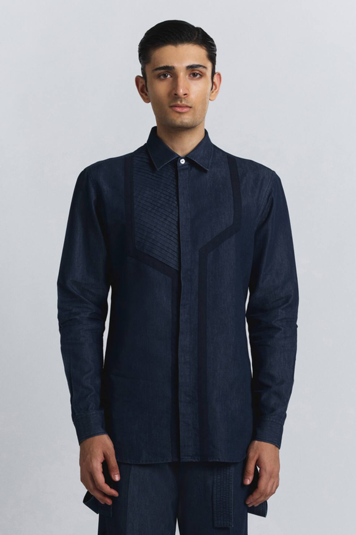 Line Out Line Circuit Pleat Shirt