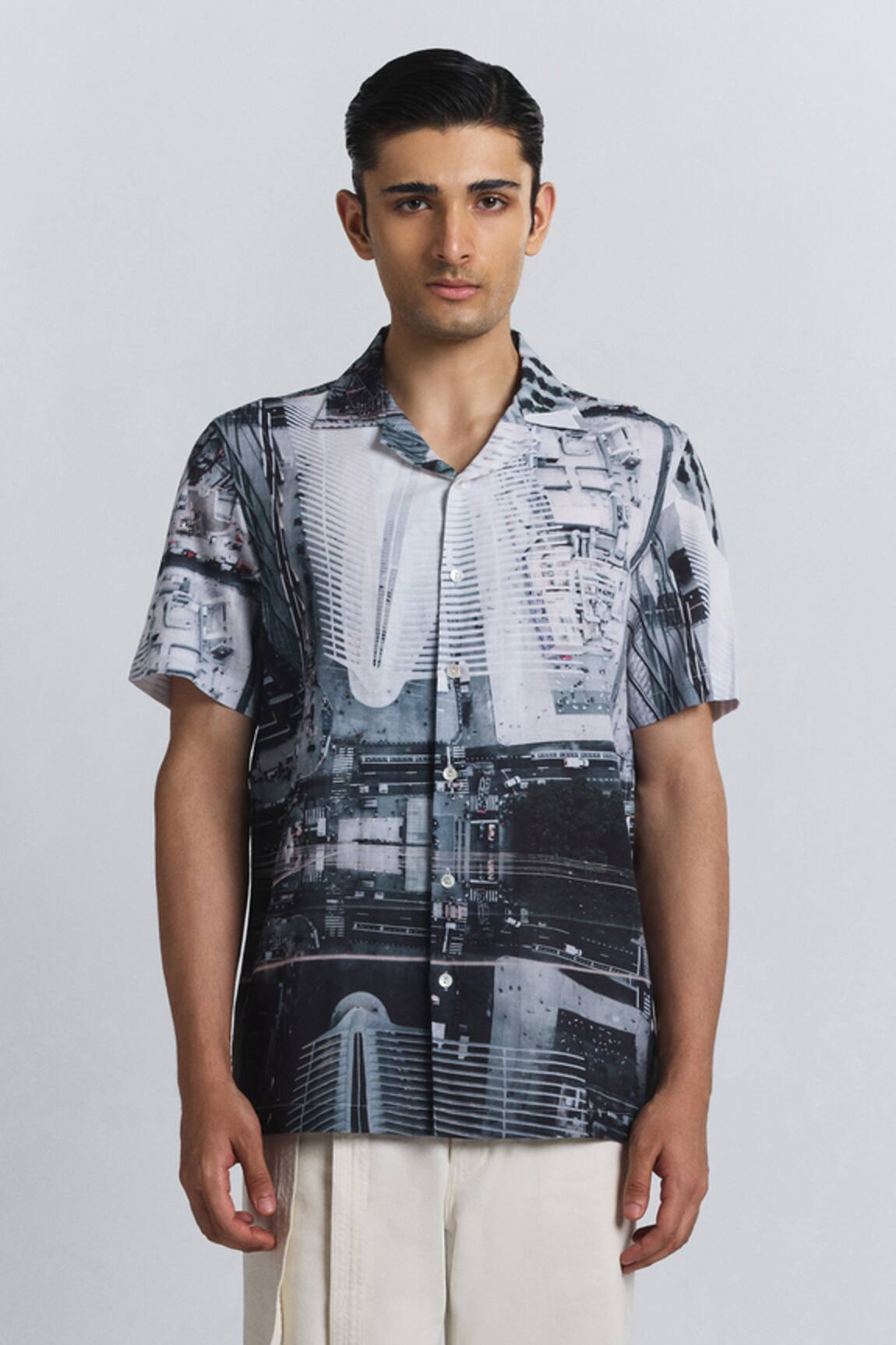 Line Out Line City Perspective Print Shirt