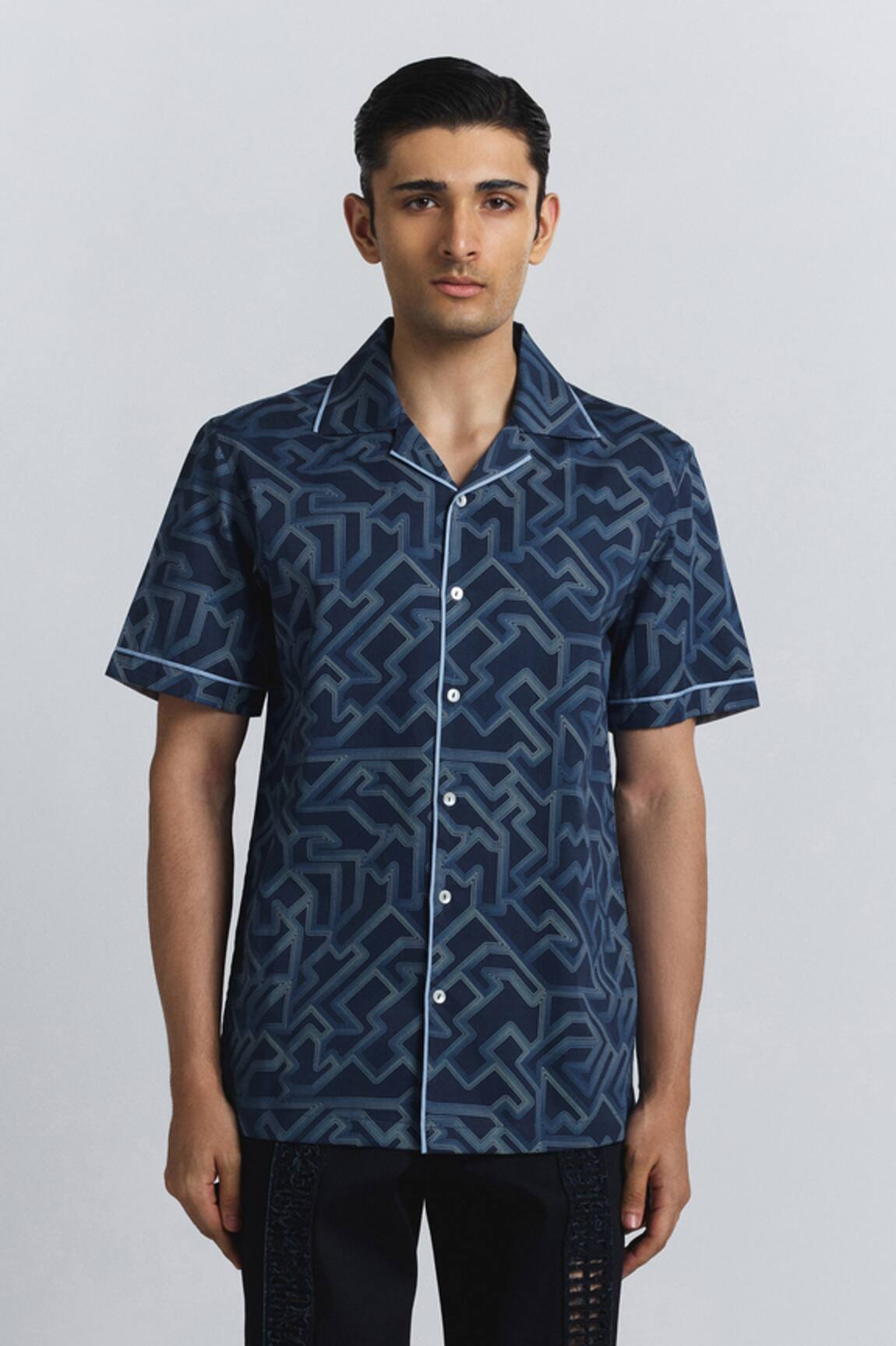 Line Out Line Transitional Print Shirt