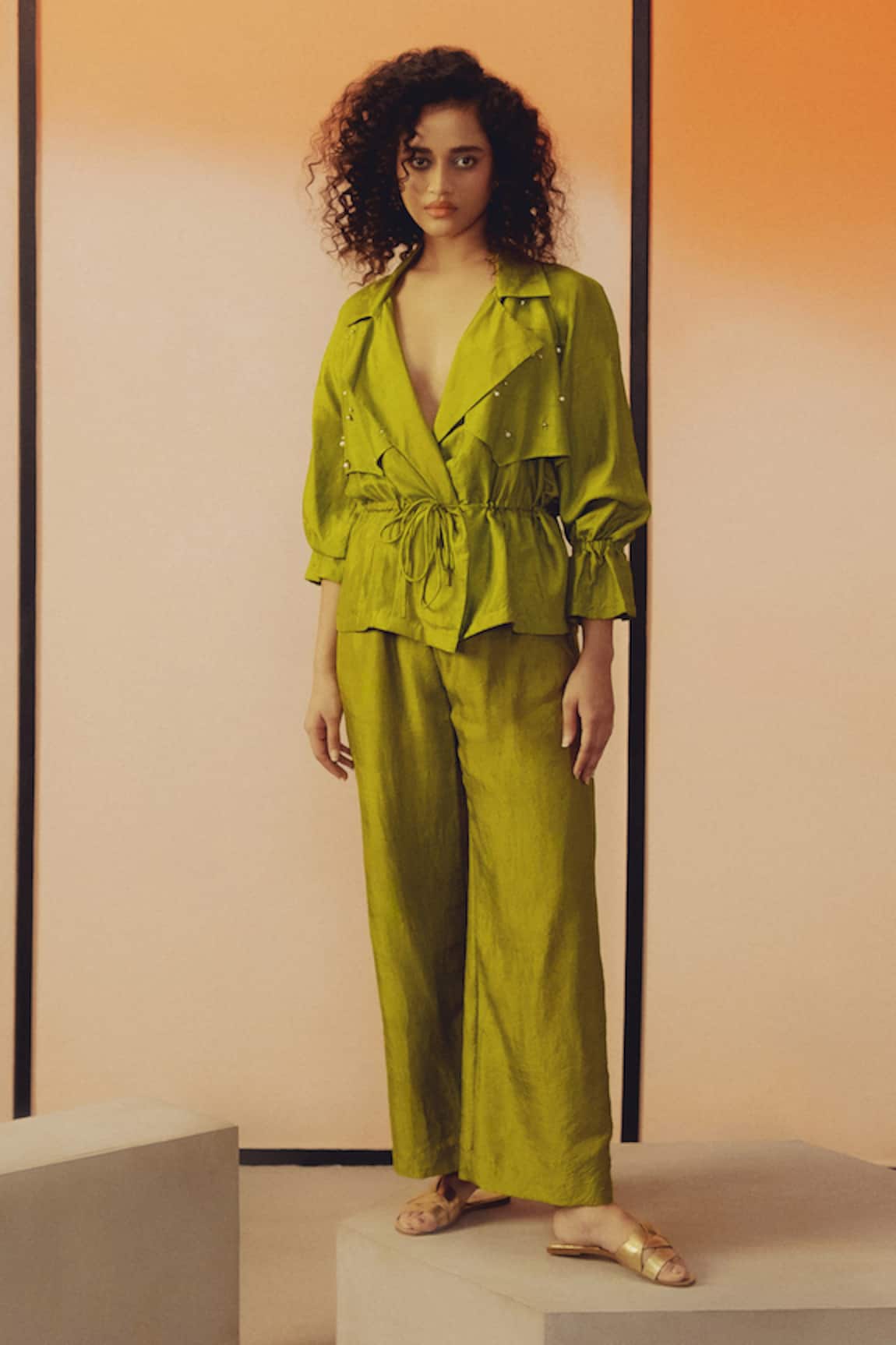 Kavya Singh Kundu Frame Hand Embroidered Shirt & Pant Set