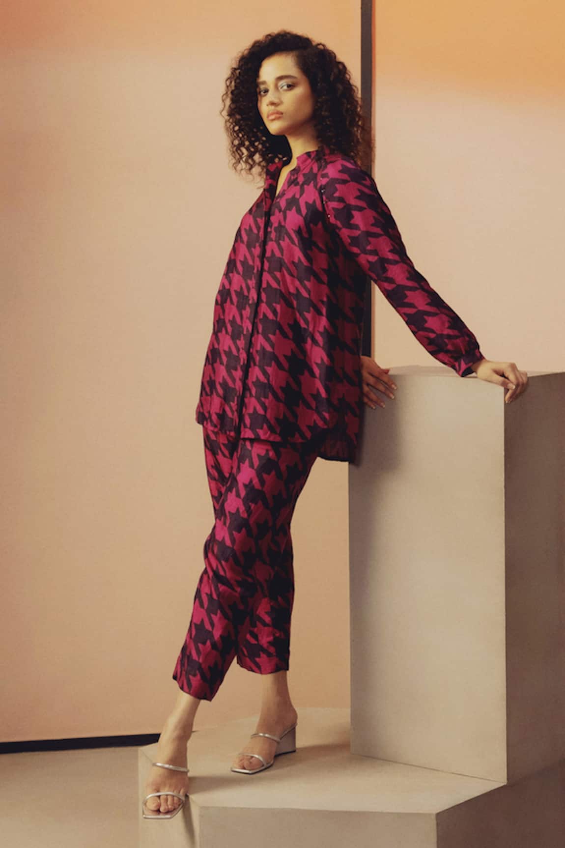 Kavya Singh Kundu Marcus Hand Block Print Shirt With Pant