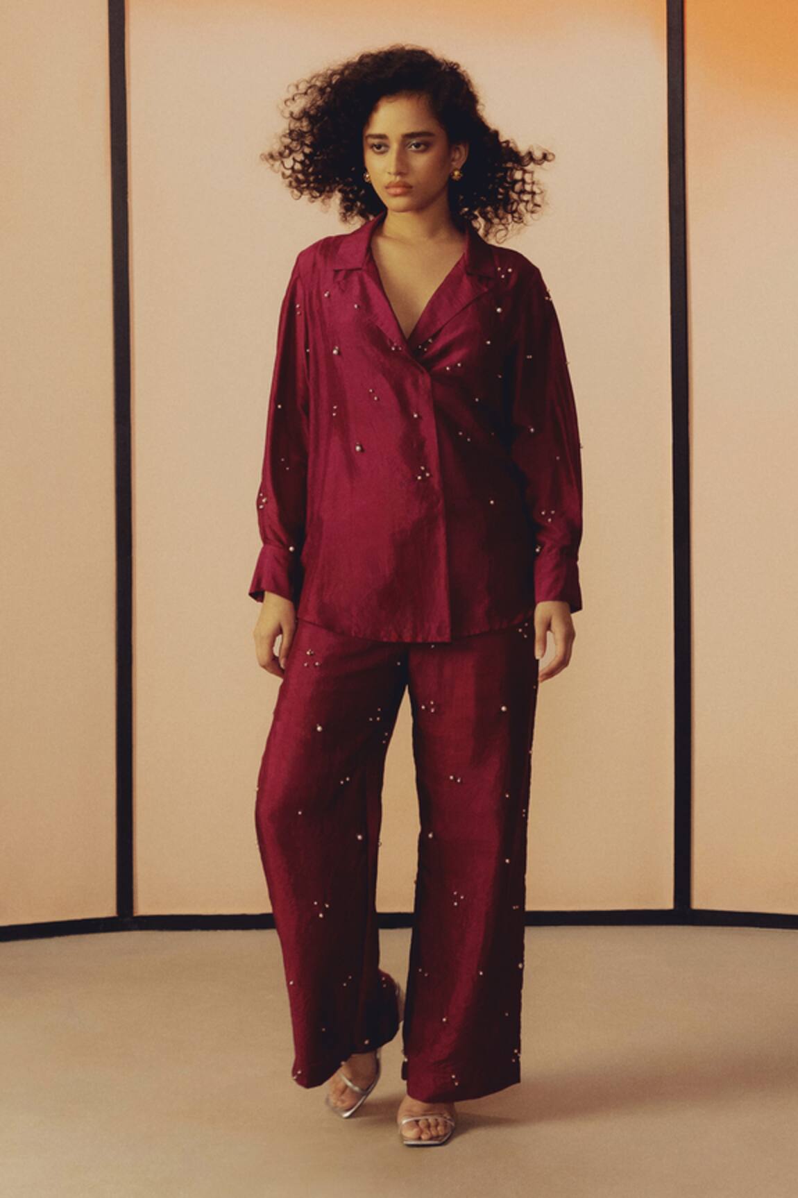 Kavya Singh Kundu Mason Hand Embroidered Shirt & Pant Set