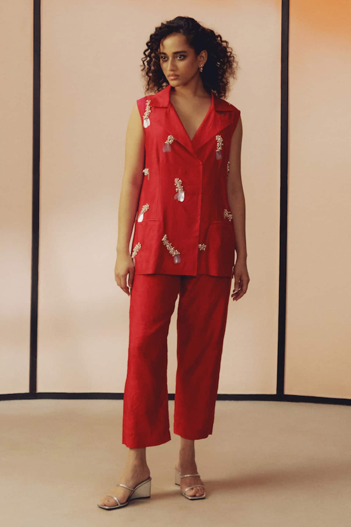 Kavya Singh Kundu Sammy Hand Embroidered Blazer With Pant