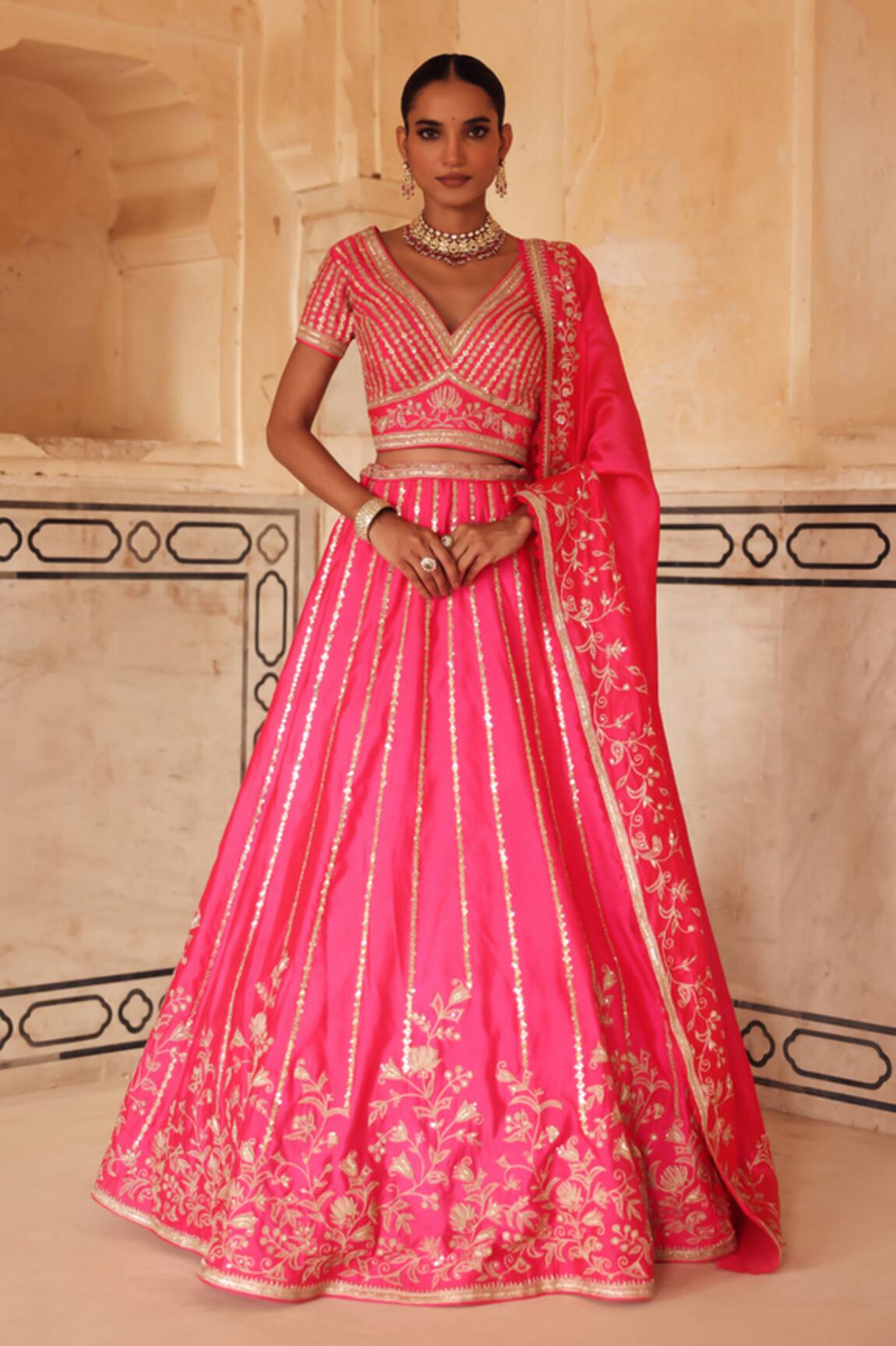 Vinita Bhansali Gulbaag Hand Embroidered Lehenga Set 