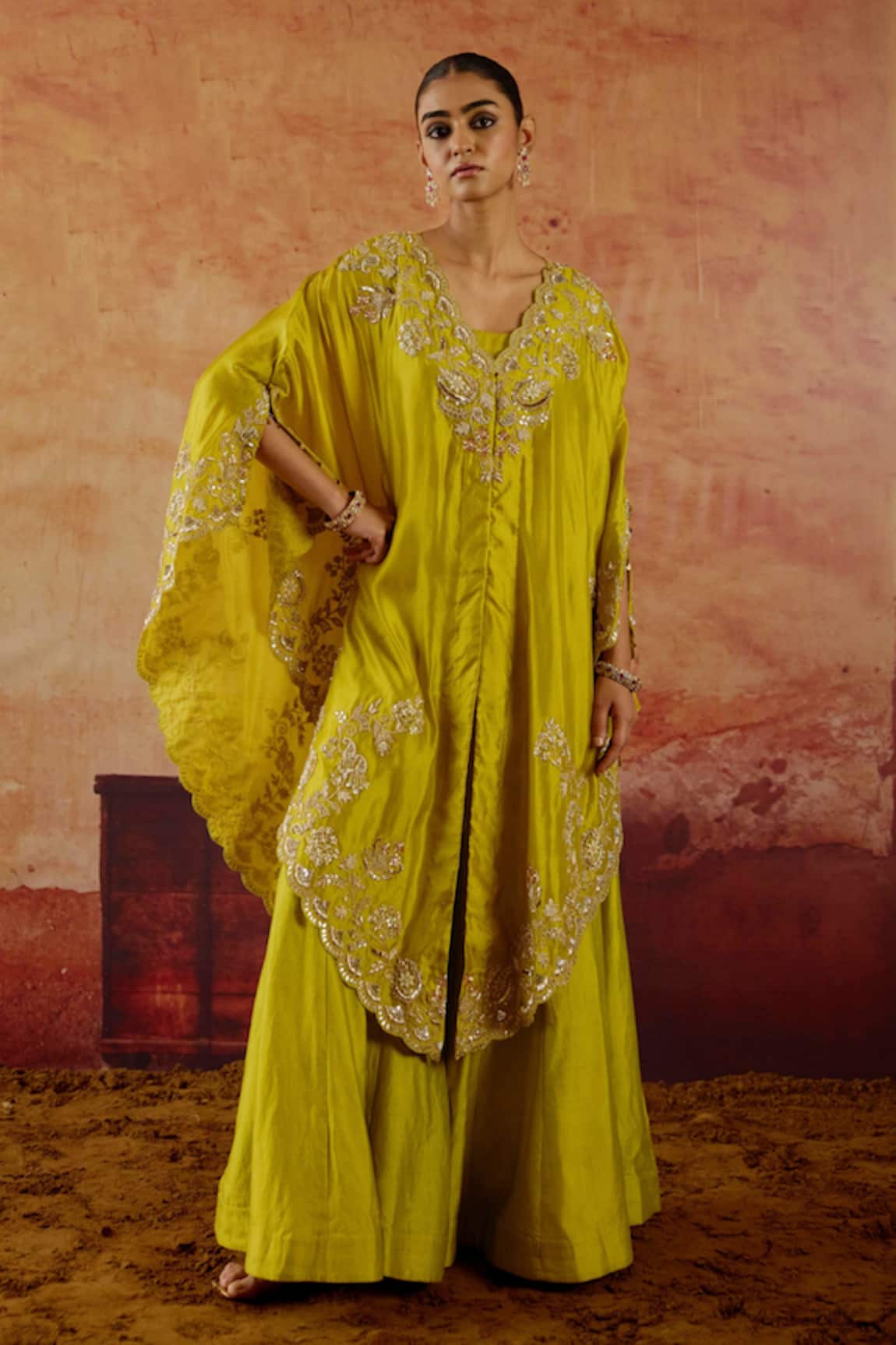 Vinita Bhansali Maryam Embroidered Cape Sharara Set