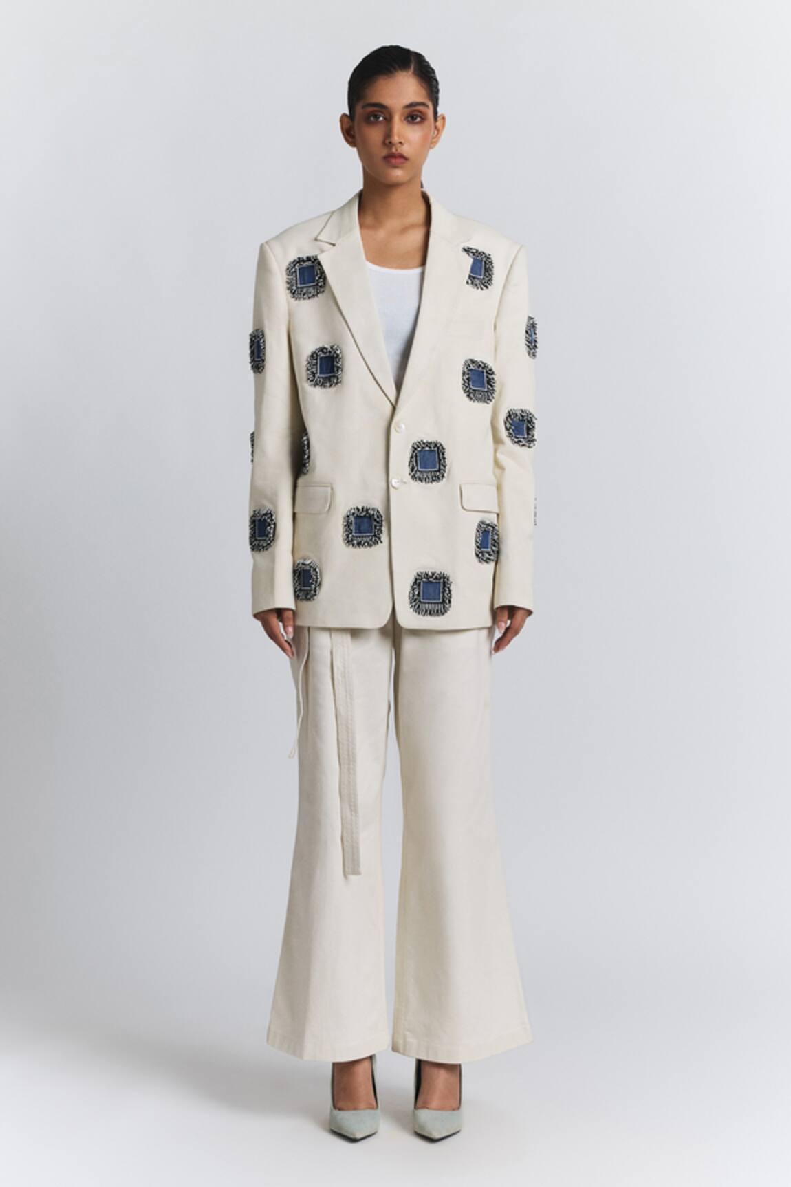 Line Out Line Denim Twill Flared Trouser