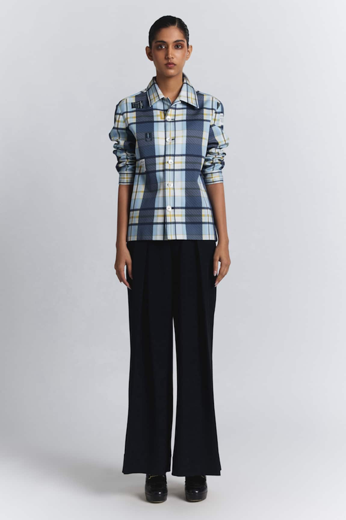 Line Out Line Pleated Wide Leg Trouser