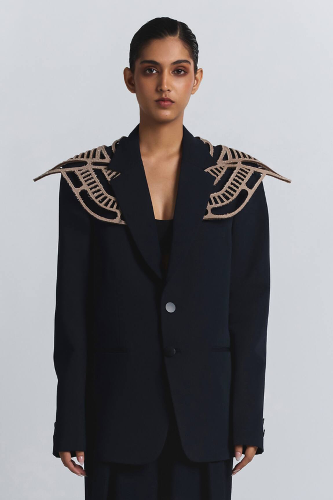 Line Out Line Structured Shoulder Detail Blazer