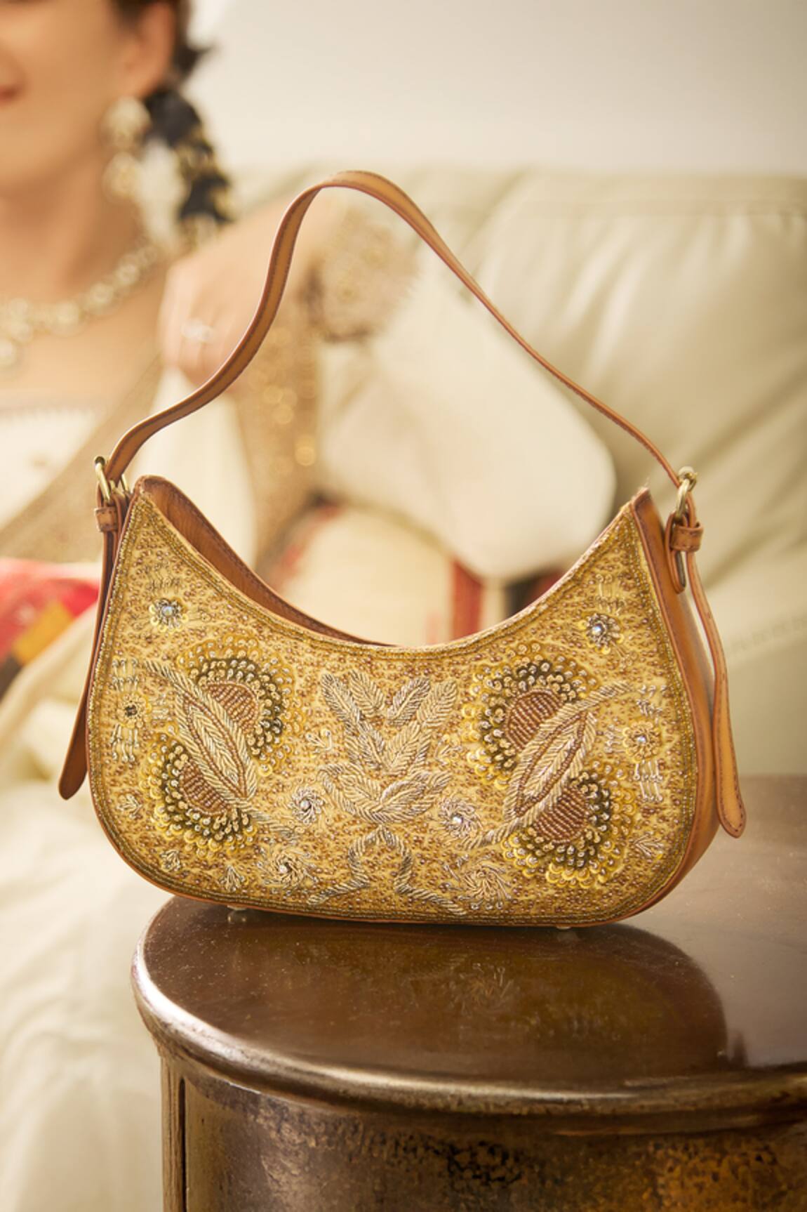 Araani Design Mughal Hand Embroidered Shoulder Bag
