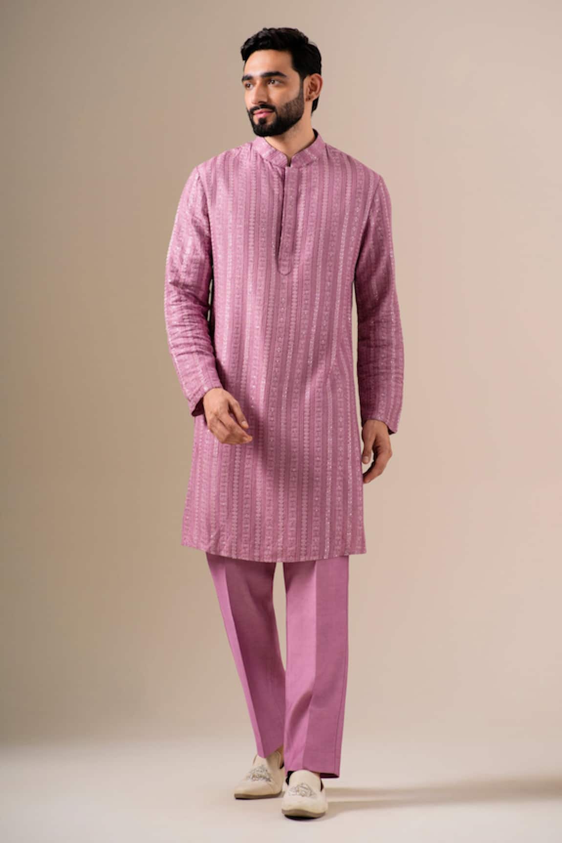 DARZI HOUSE Mauve Twilight Embroidered Kurta Set