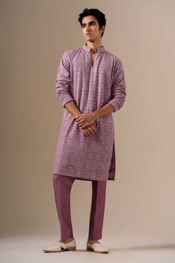DARZI HOUSE Geometric Embroidered Kurta Set 