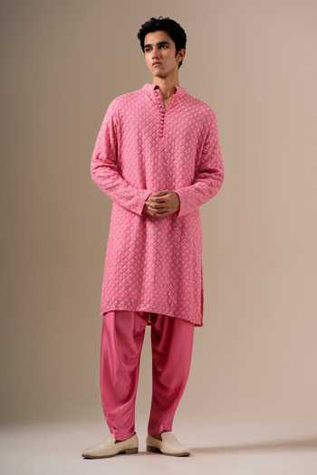 DARZI HOUSE Gulabi Jashn Embroidered Kurta Patiyala Set 