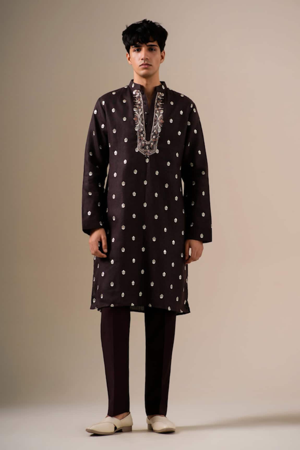 DARZI HOUSE Cacao Majesty Embroidered Kurta Set
