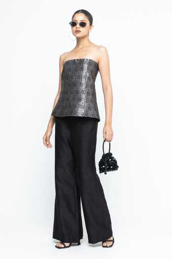 Sobariko Dela Strapless Brocade Top Pant Set
