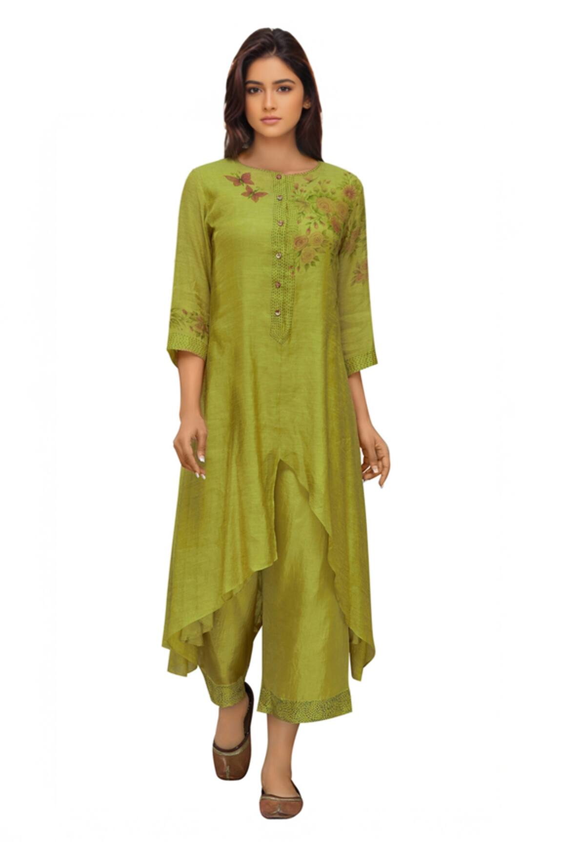 Neeta Bhargava Asymmetric Kurta Set