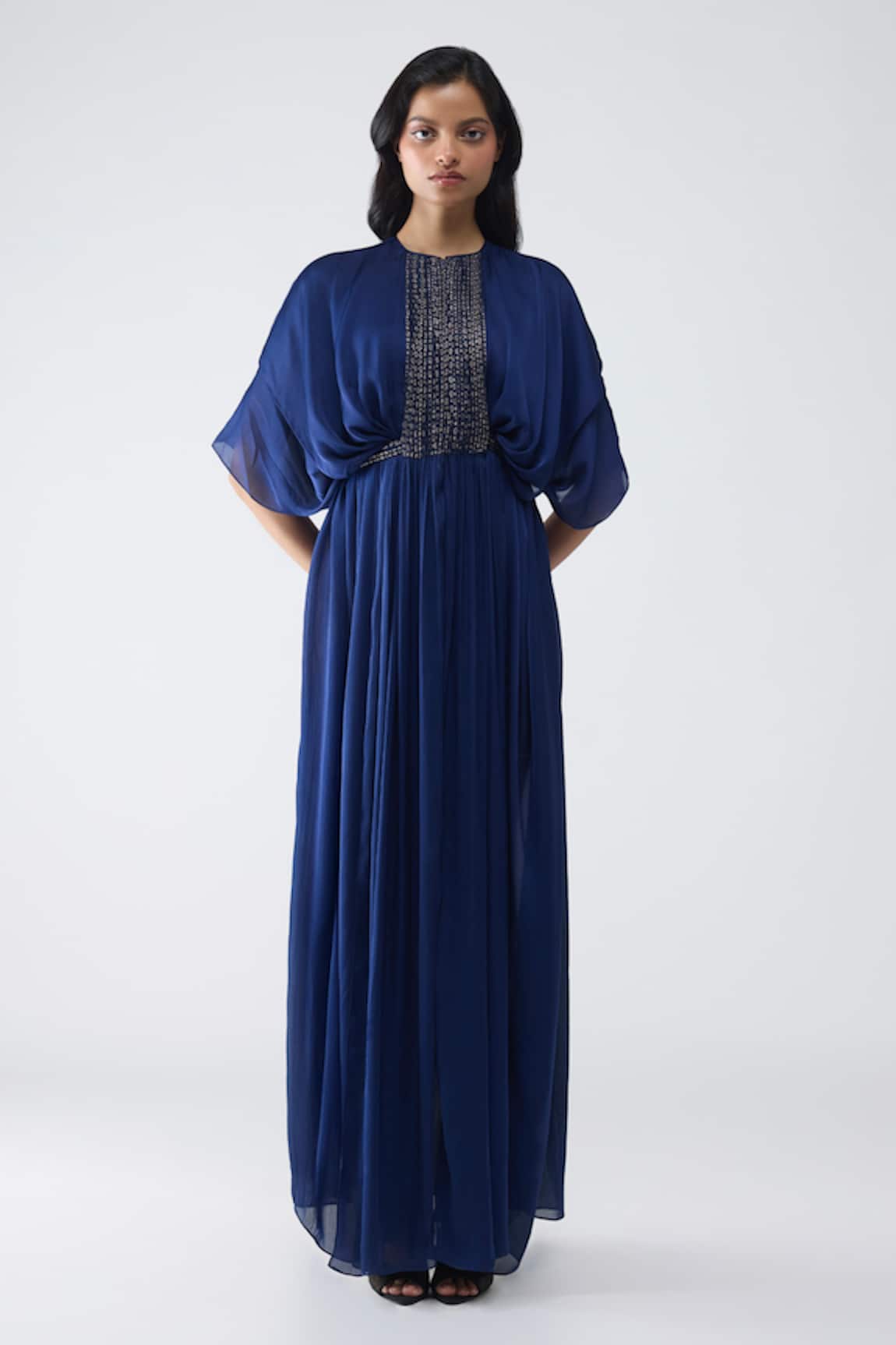 Amit Aggarwal Layered Pleated Dress 