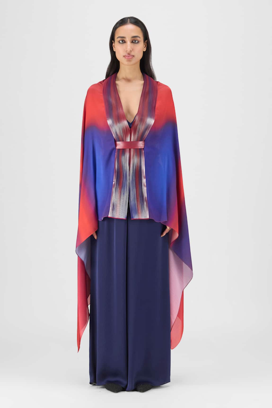 Amit Aggarwal Metallic Watercolor Structured Cape 
