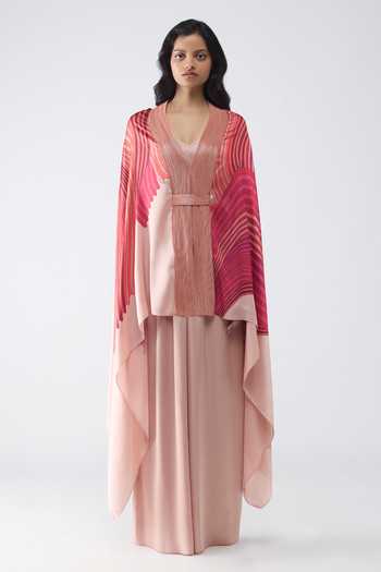 Amit Aggarwal Fish Fin Cape & Pant Set 