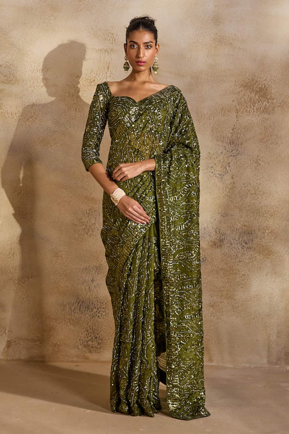 Nitika Gujral Embellished Saree With Blouse 