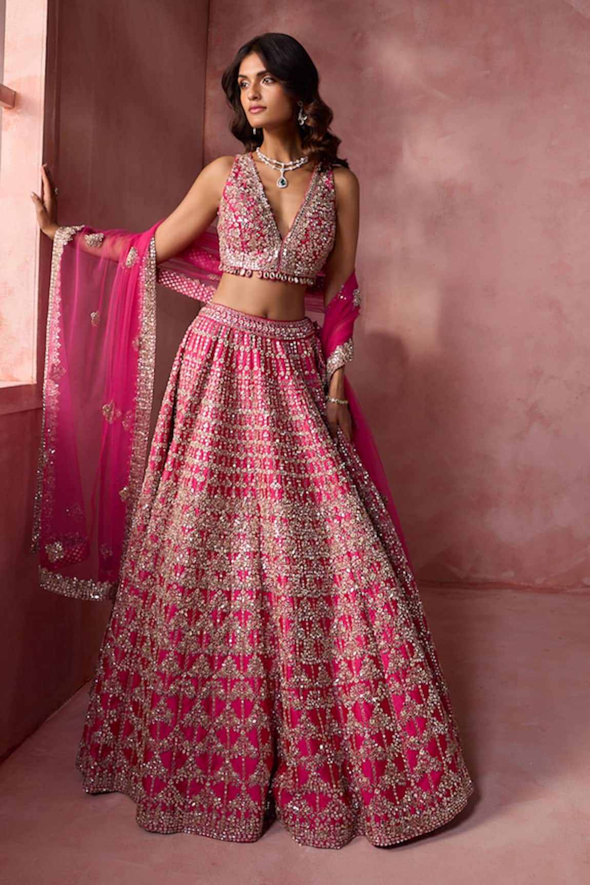 Nitika Gujral Geometric Pattern Lehenga Set 