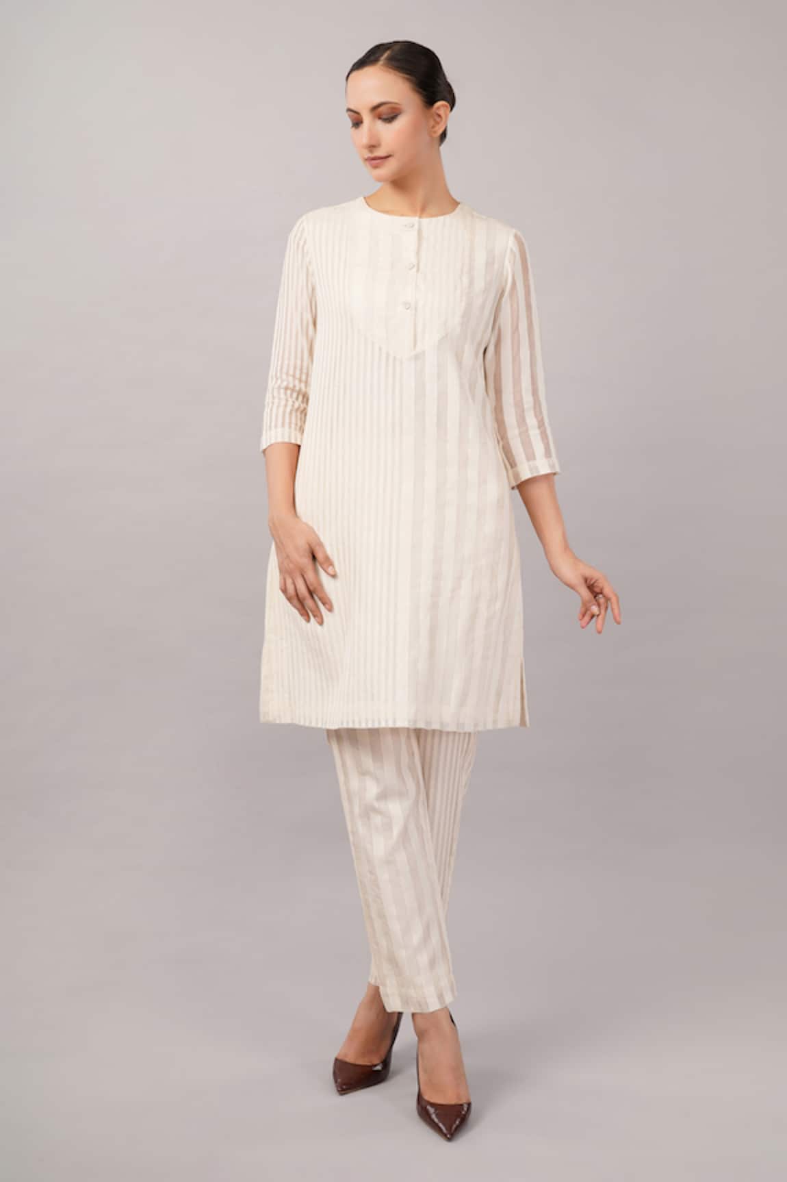 Abraham And Thakore Maheswari Stripe Dress