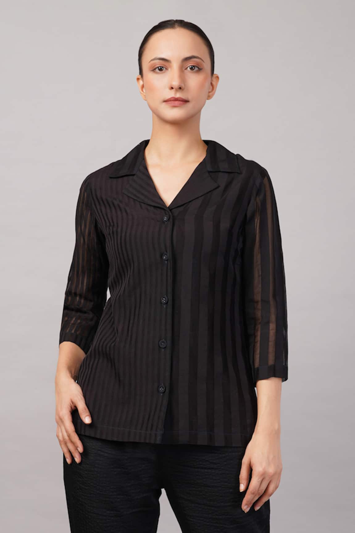 Abraham And Thakore Maheswari Stripe Shirt 