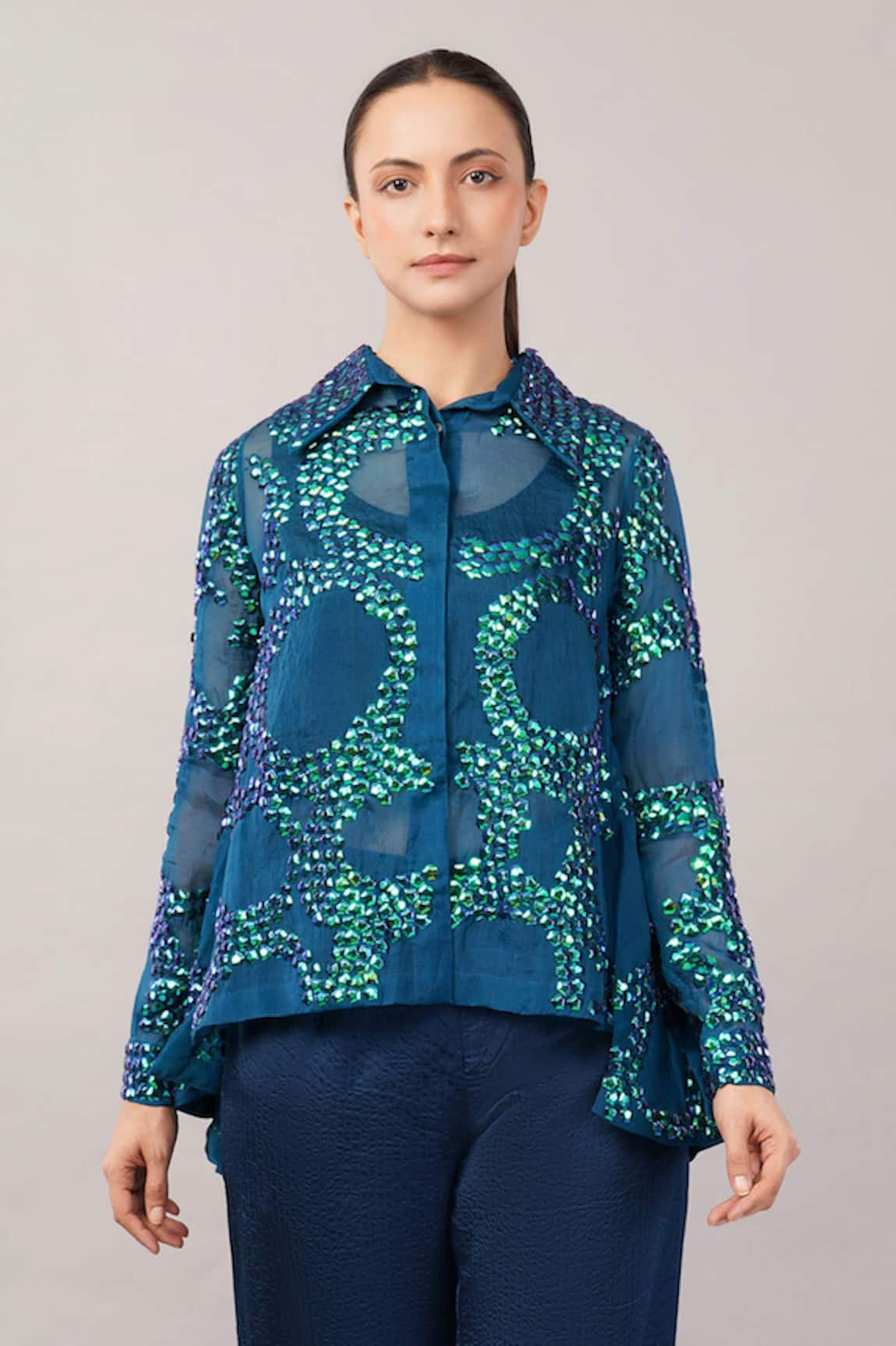 ABRAHAM AND THAKORE French Cut Rings Shirt