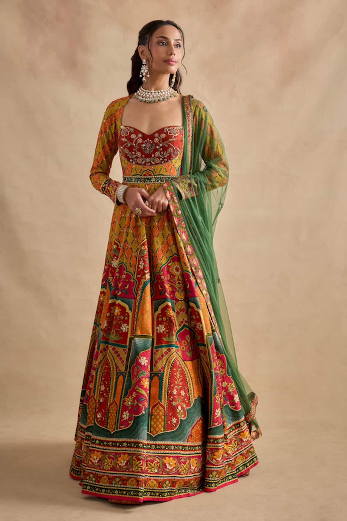 Kalista Sandhya Printed Anarkali & Dupatta Set