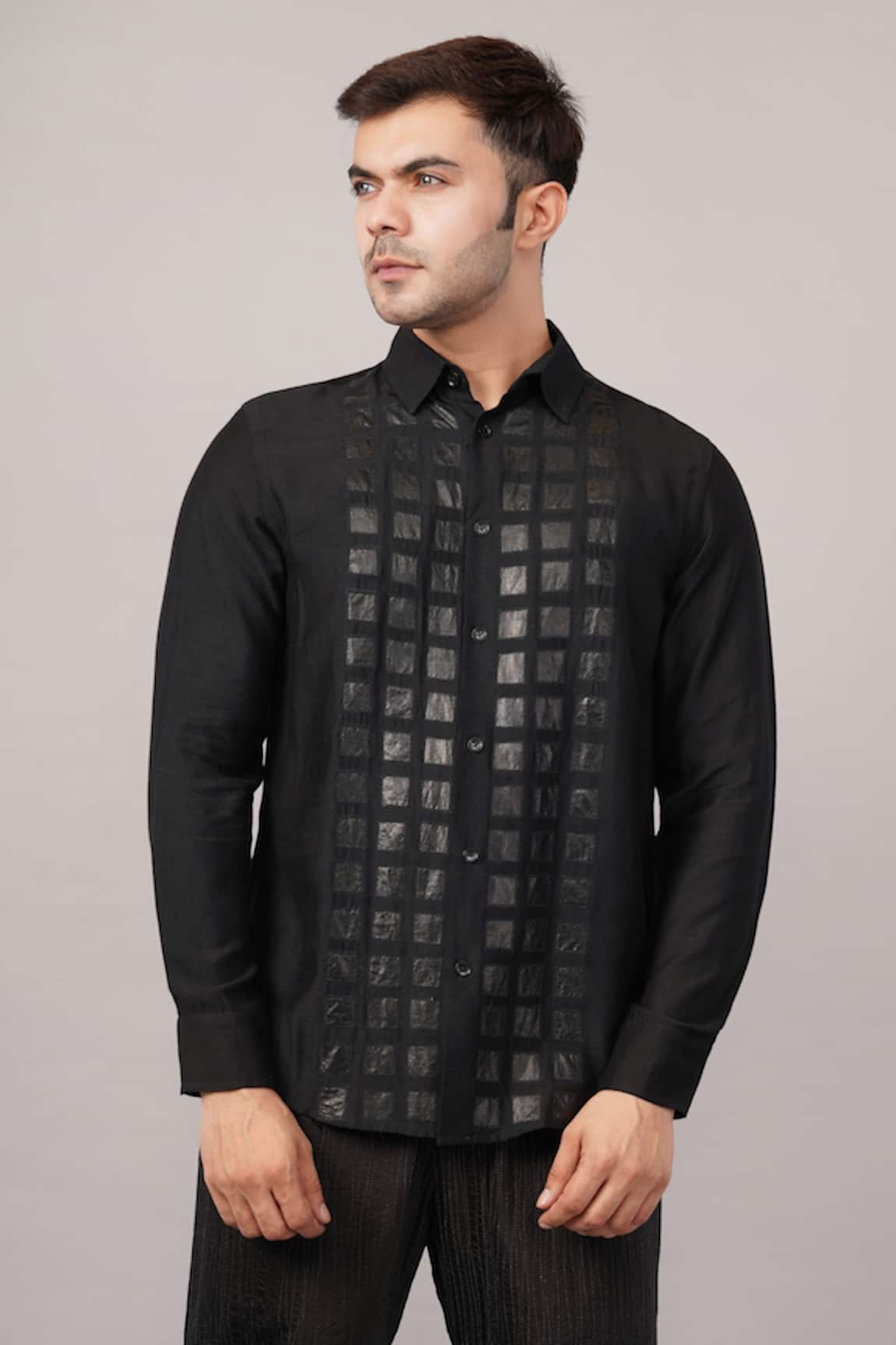 Abraham And Thakore Foil Applique Shirt 