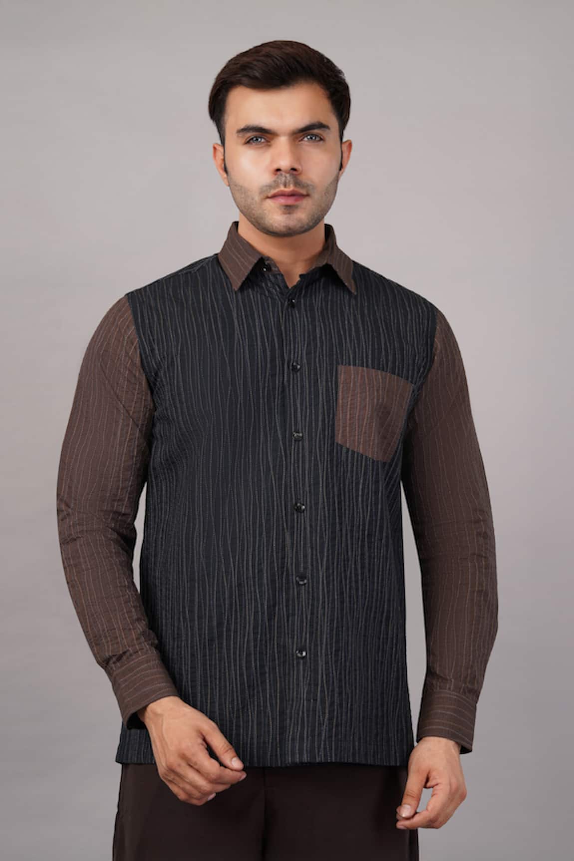 Abraham And Thakore Crazy Quilt Pattern Shirt 