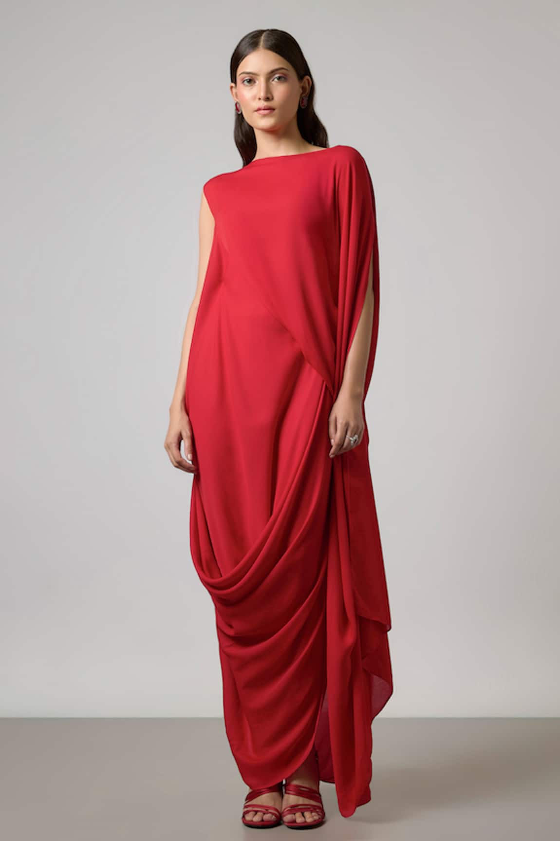NA-KA Draped Double Georgette Gown 