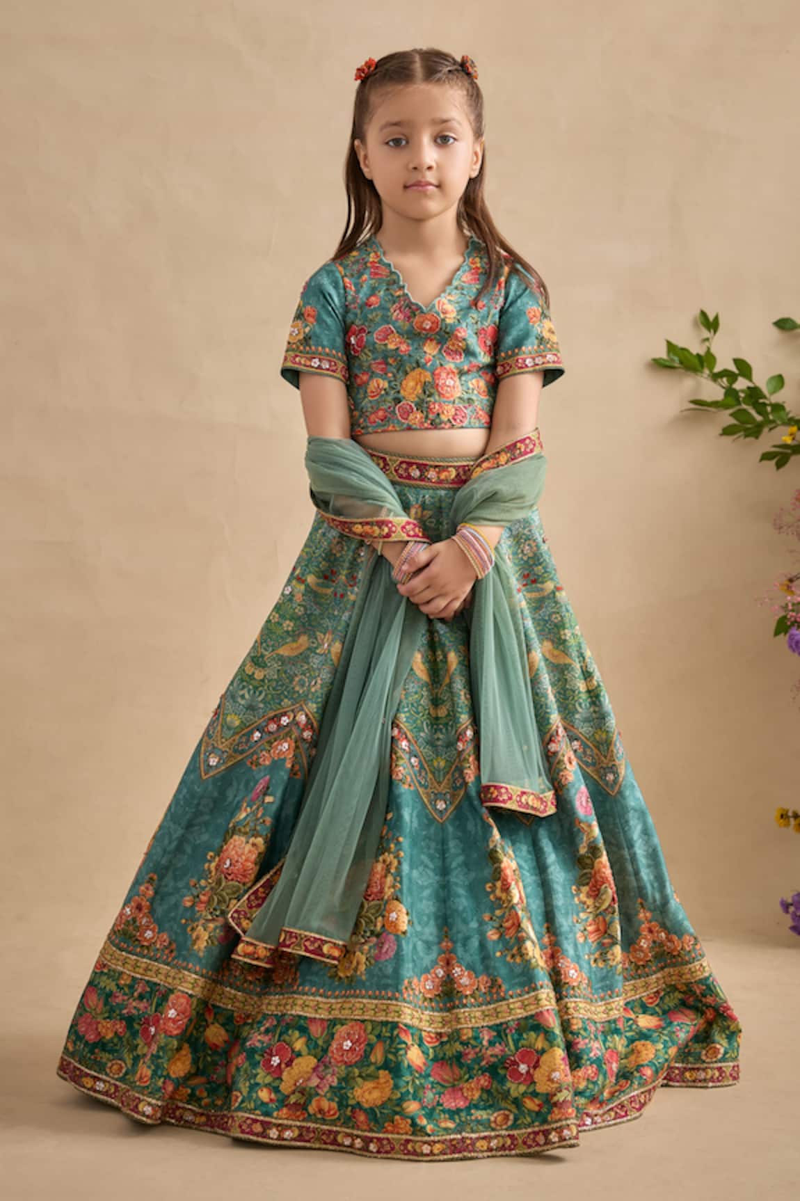 Kalista Zareen Floral Embroidered Lehenga Set