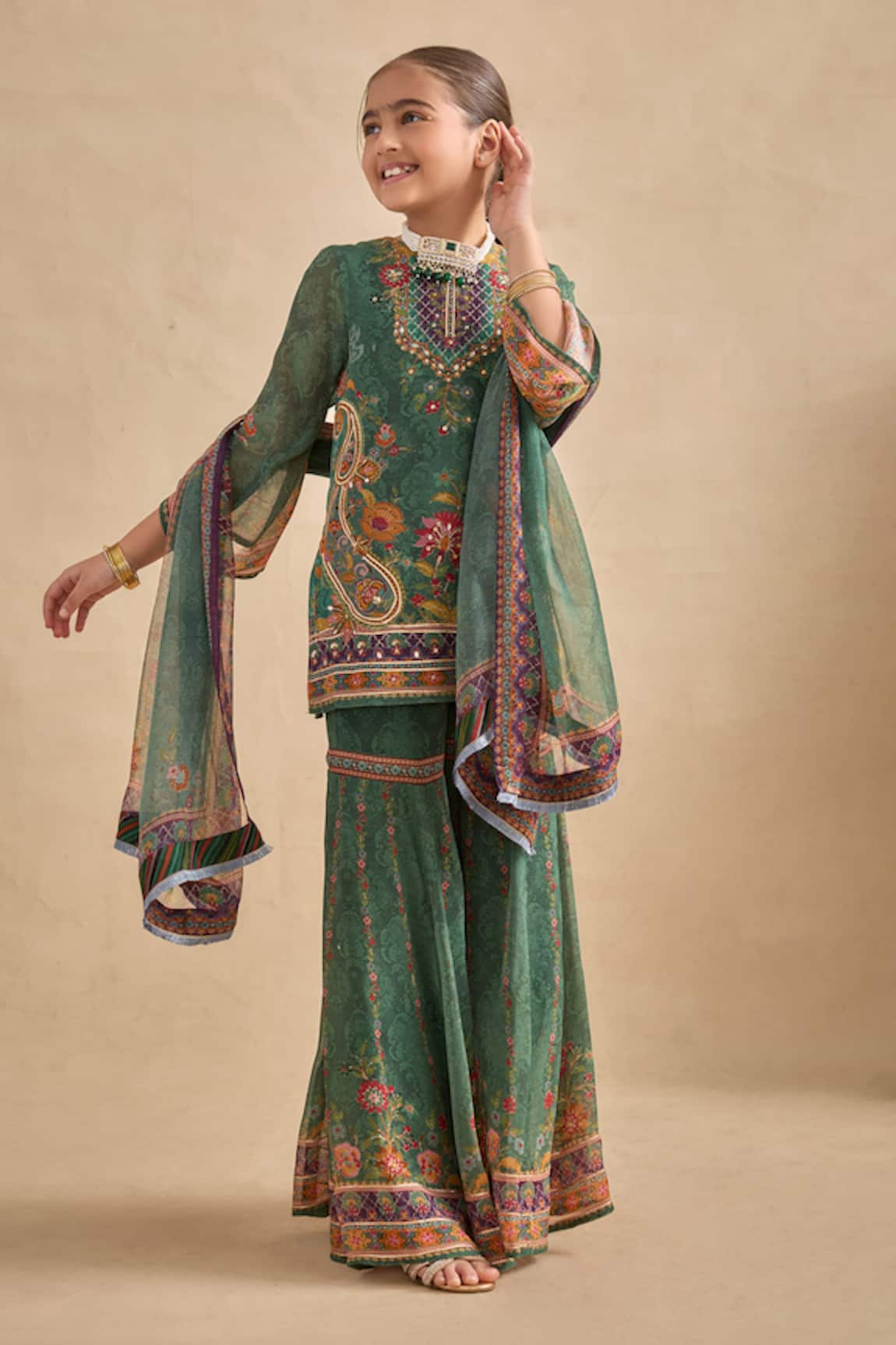 Kalista Maahi Printed Kurta Gharara Set