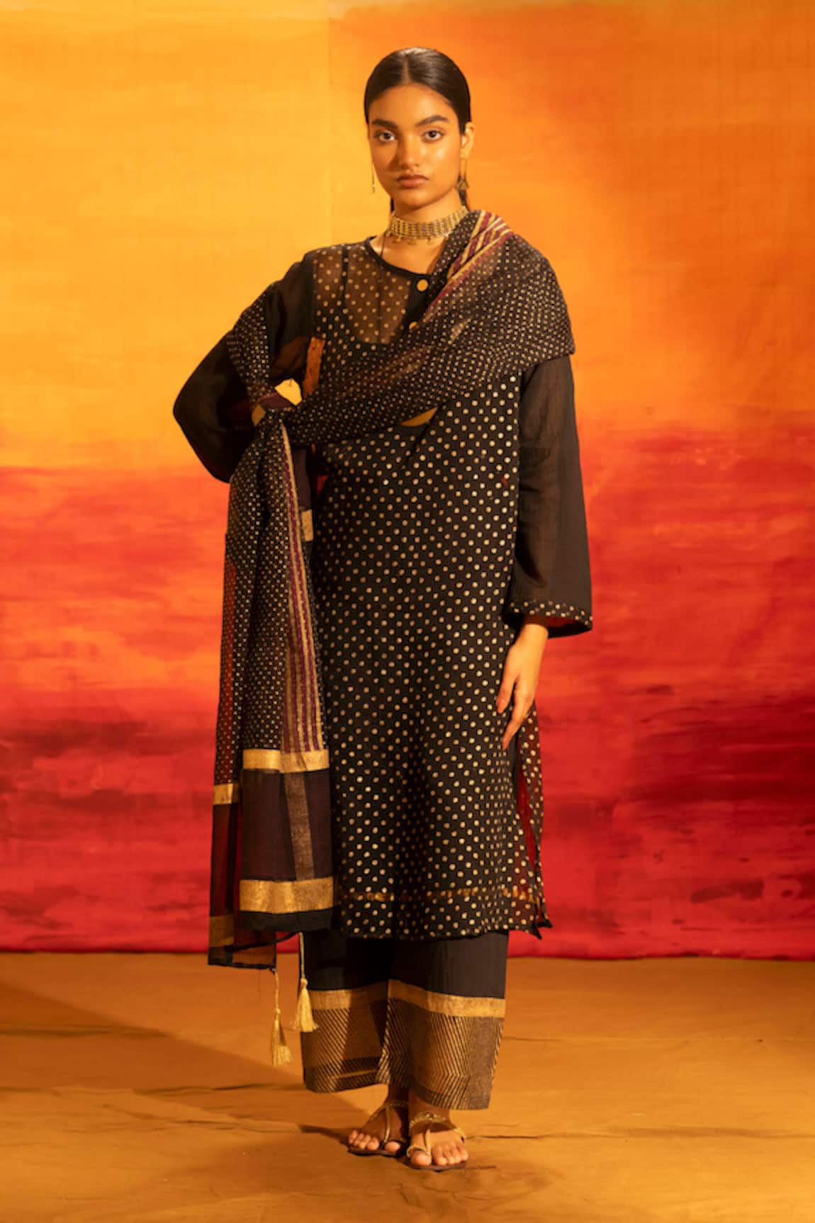 Banana Labs Polka Dot Kurta Palazzo Set 