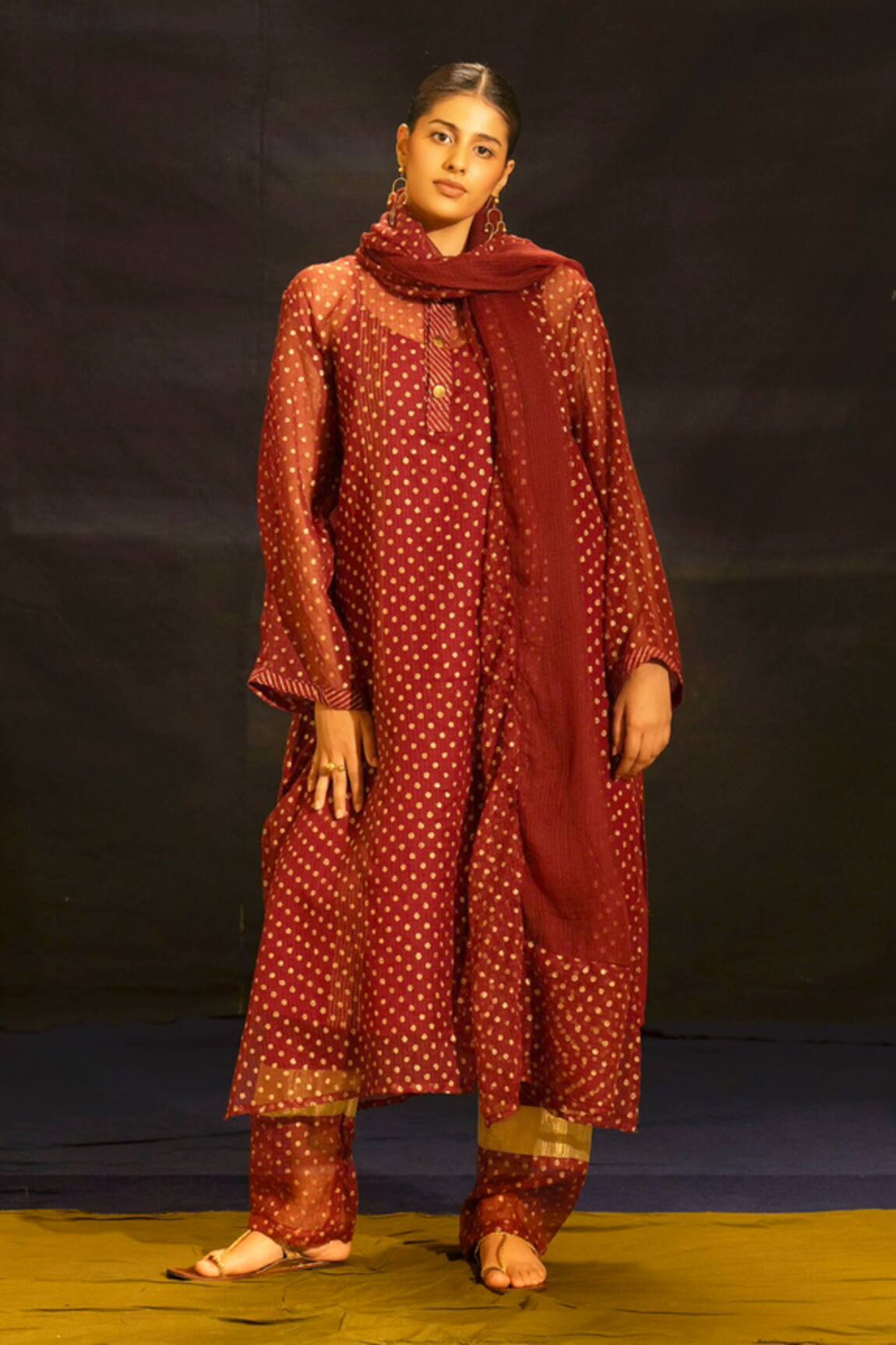 Banana Labs Polka Print Kurta Palazzo Set 