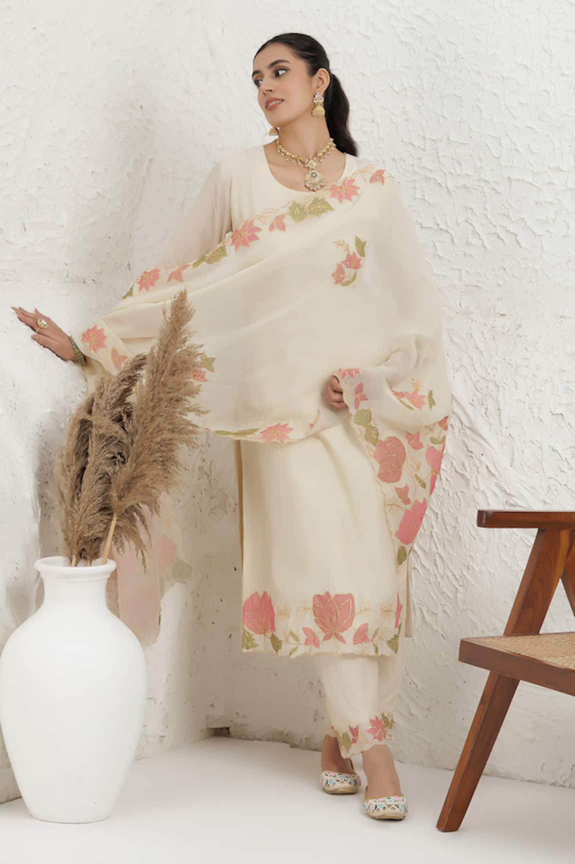 BAIDEHI Pitta & Applique Work Kurta Set 