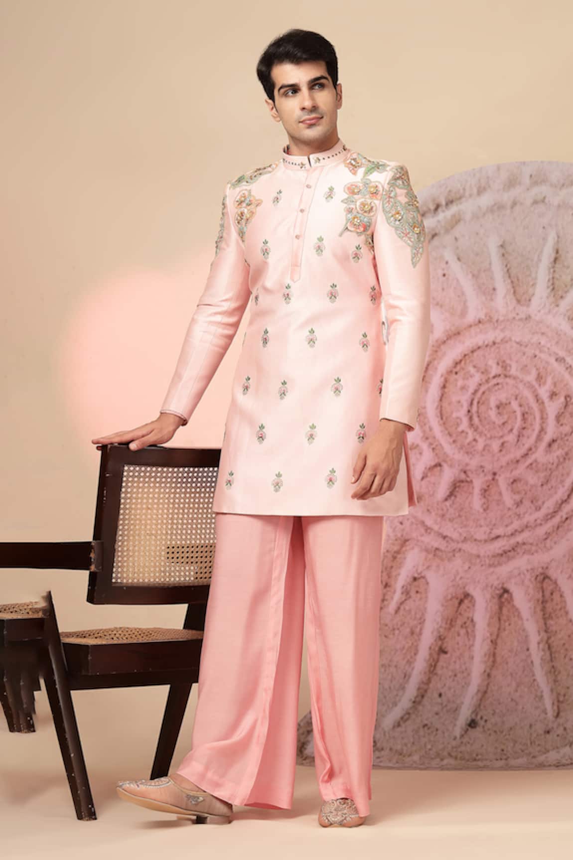 Soniya G Chanderi Silk Embroidered Kurta Set 