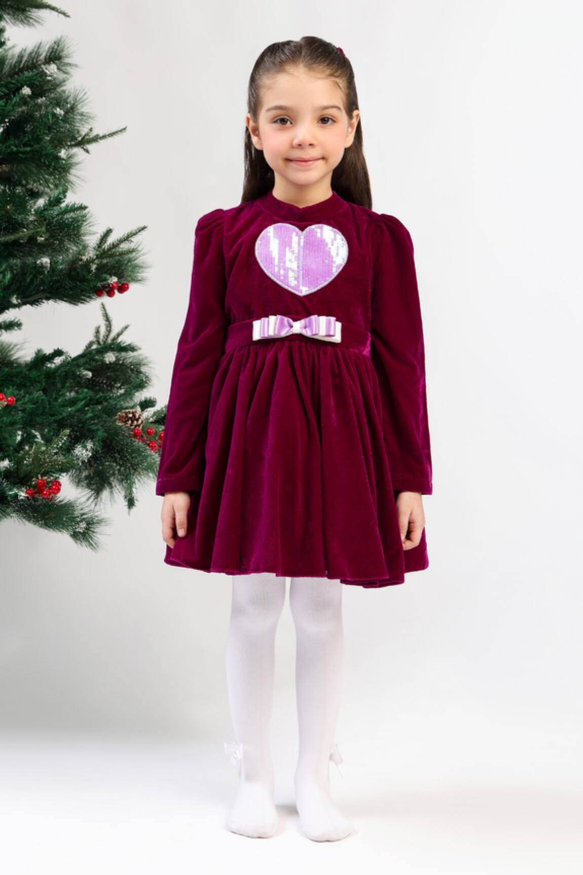 The Pony & Peony Co. Purple Velvet Heart Dress 