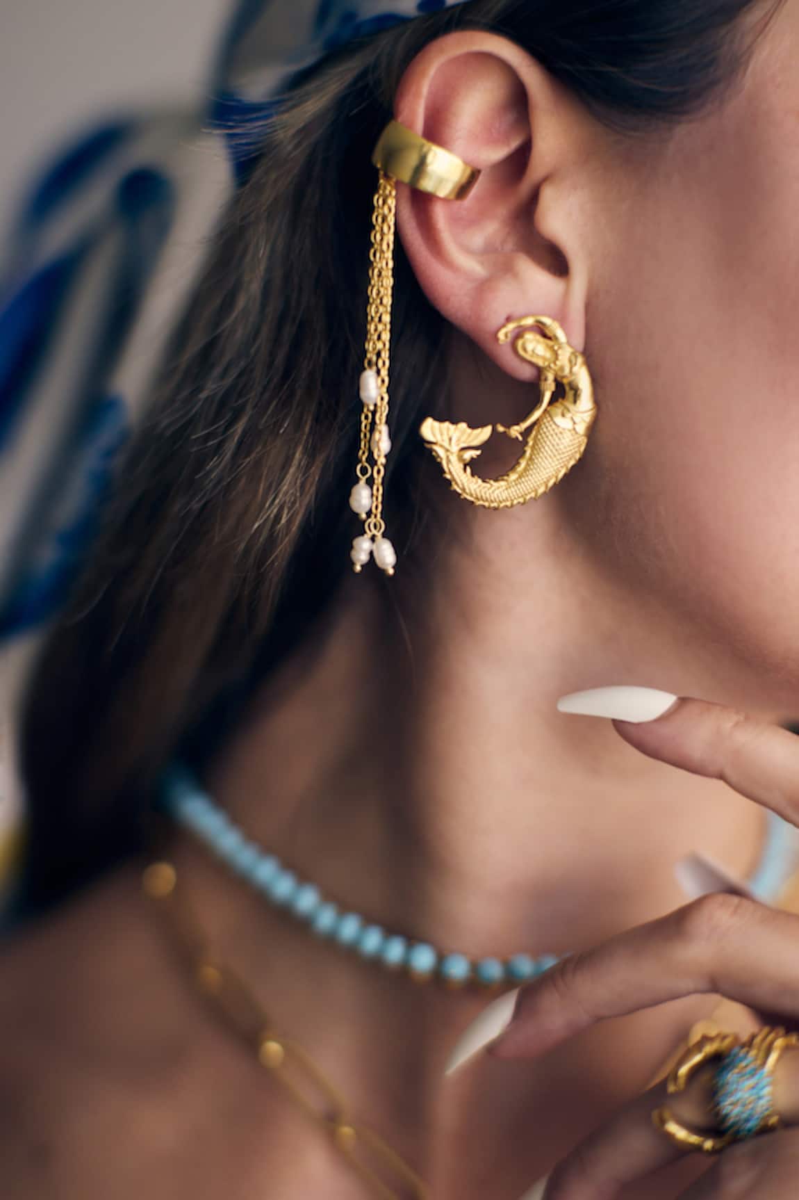 MAALICIOUS JEWELRY Mermaid Sculptural Earrings 