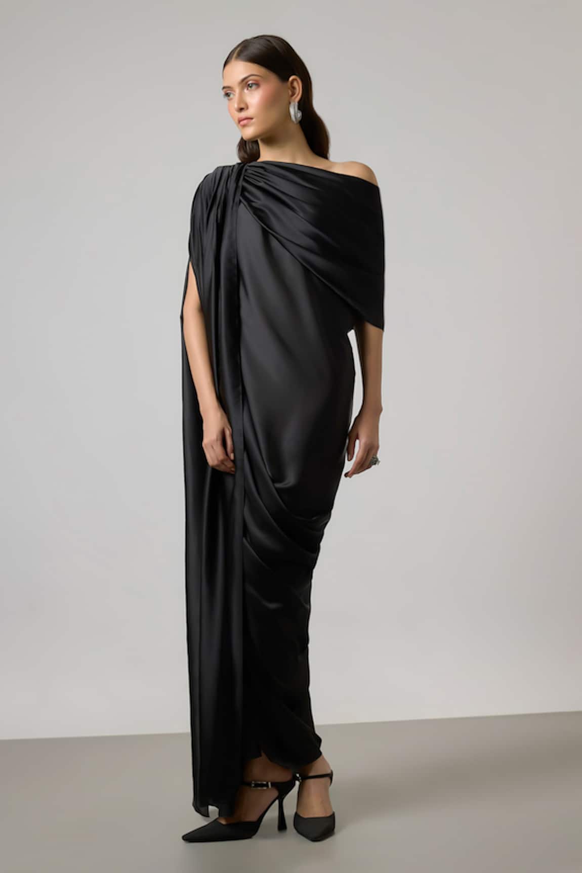 NA-KA Draped One Shoulder Gown