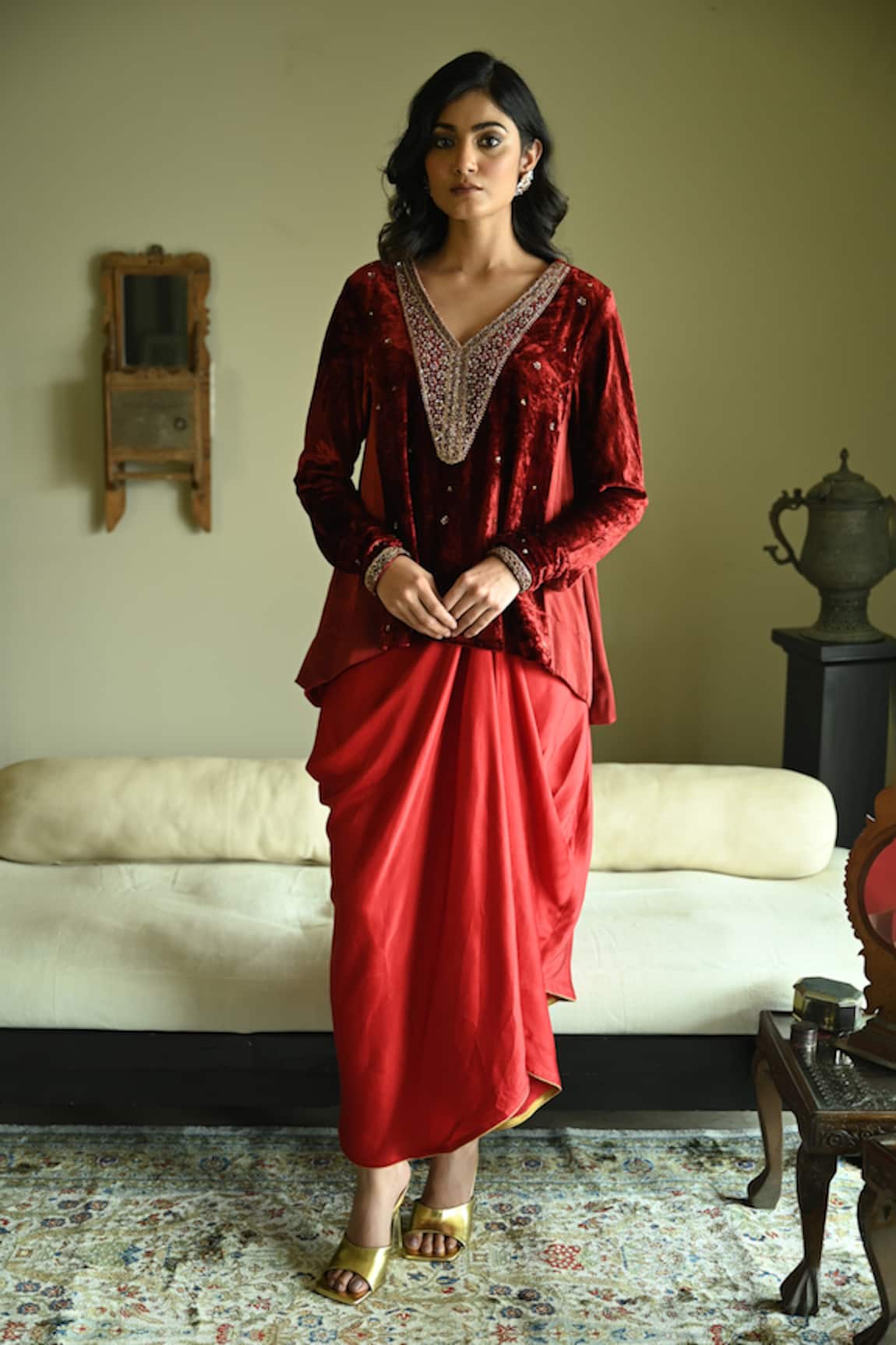 Shorshe Clothing Cowl Draped Skirt 