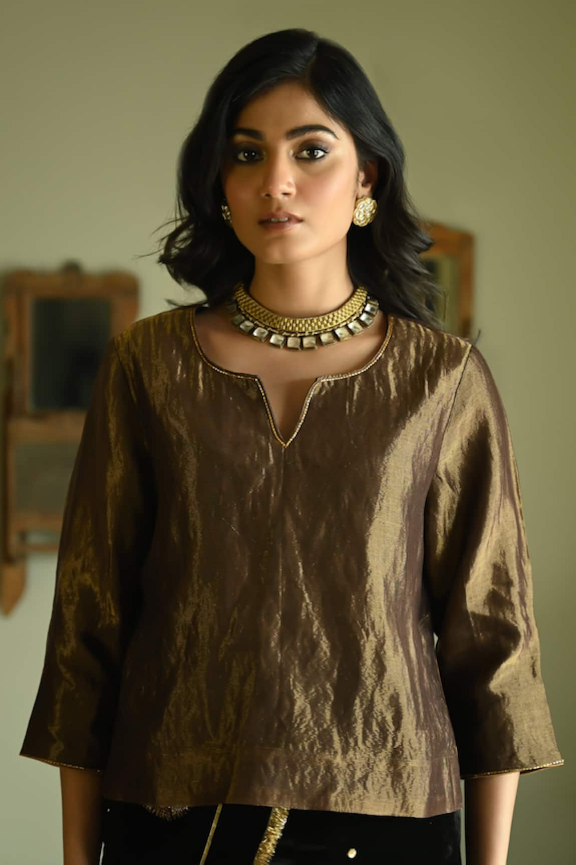 Shorshe Clothing Reshma Handwoven Chanderi Silk Blouse 