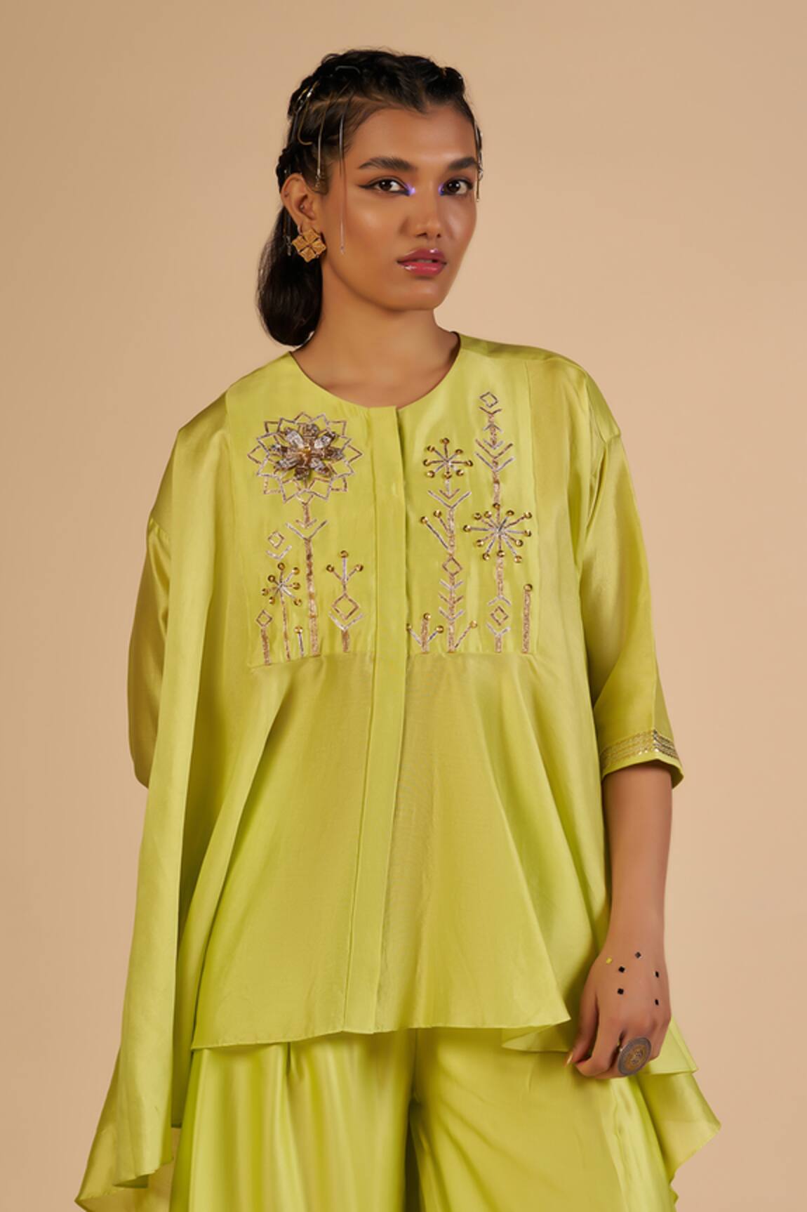 Gulabo By Abu Sandeep Embroidered Asymmetric Tunic