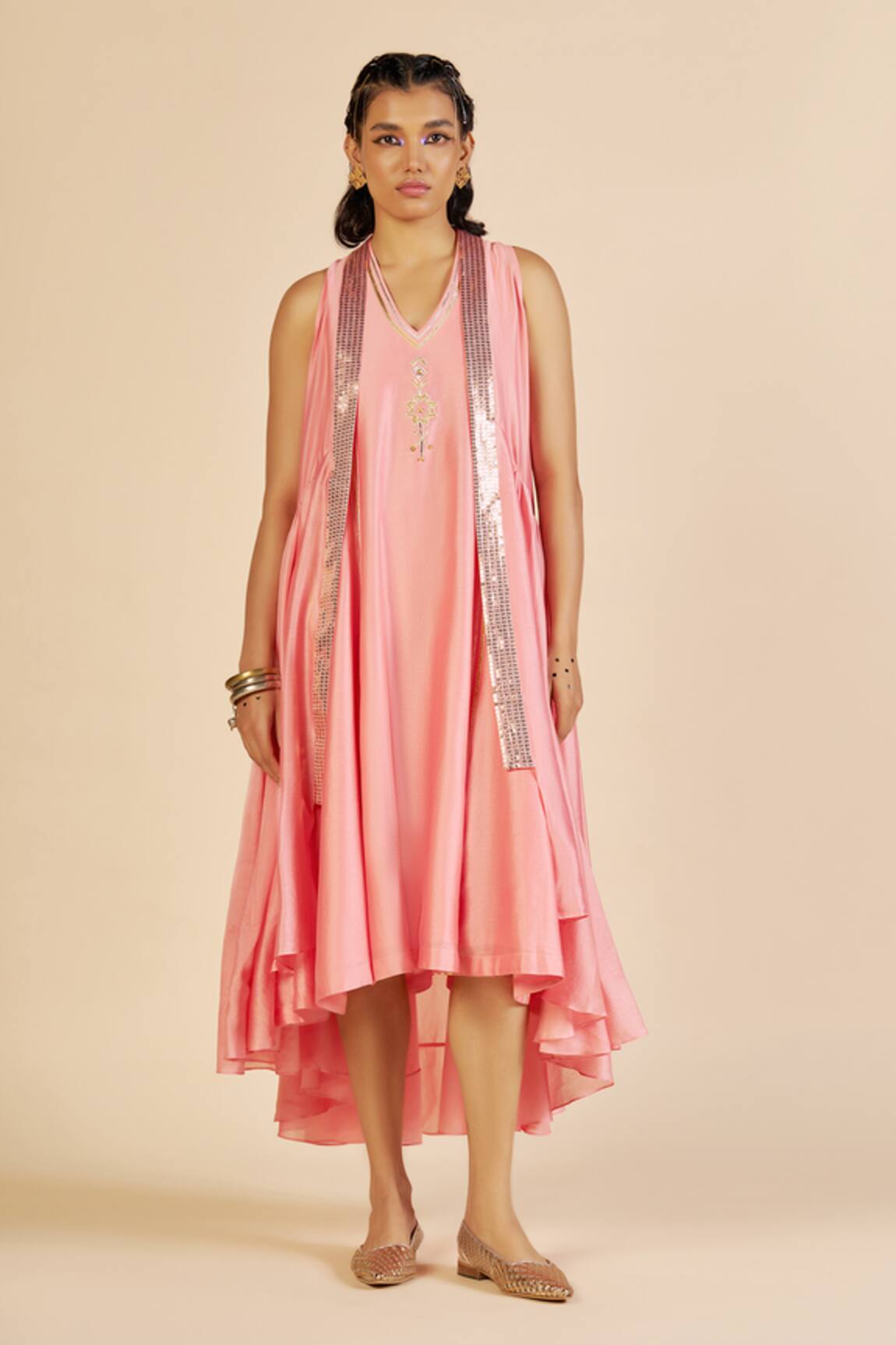 Gulabo By Abu Sandeep Chanderi Sequin Embellished Jacket