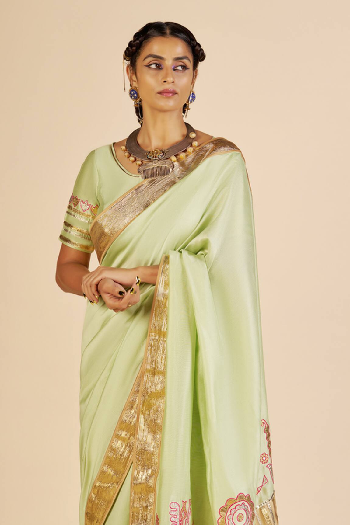 Gulabo By Abu Sandeep Chanderi Embroidered Blouse