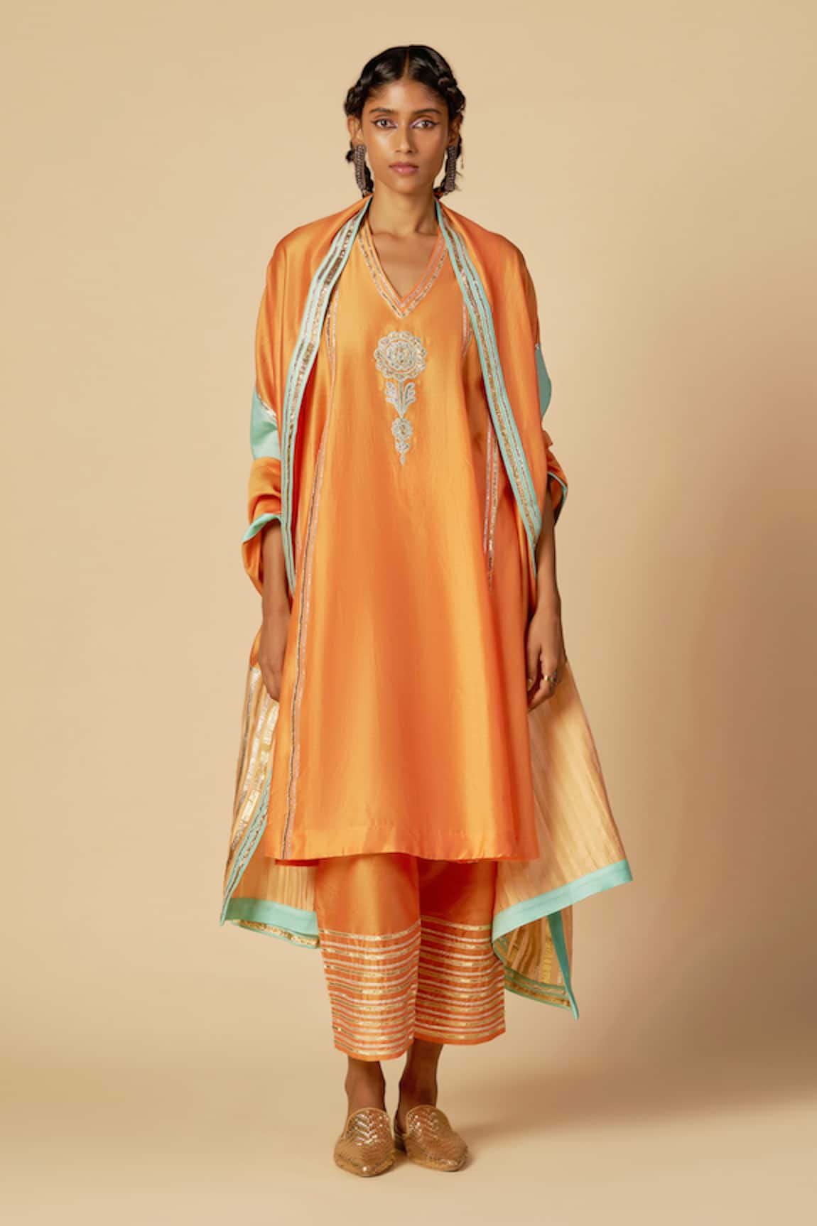 Gulabo By Abu Sandeep Chanderi Embroidered Trouser