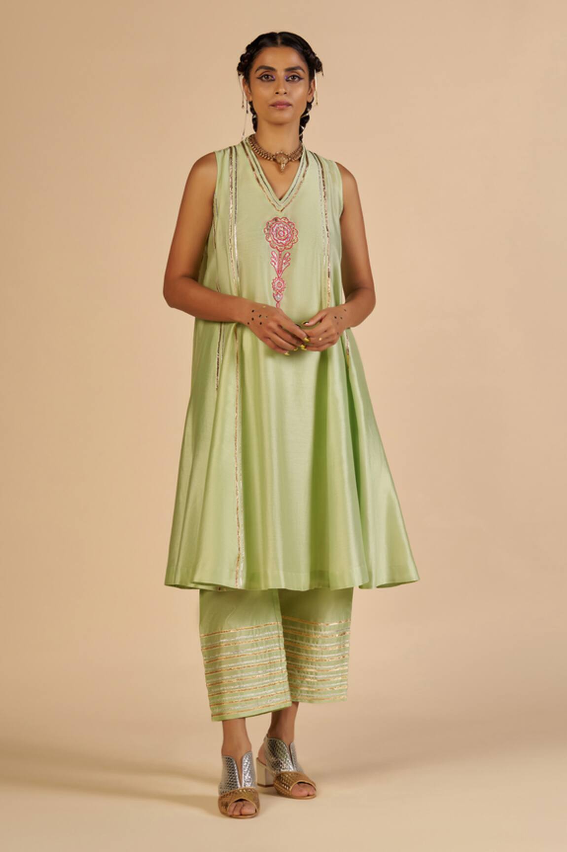 Gulabo By Abu Sandeep Chanderi Embroidered Tunic