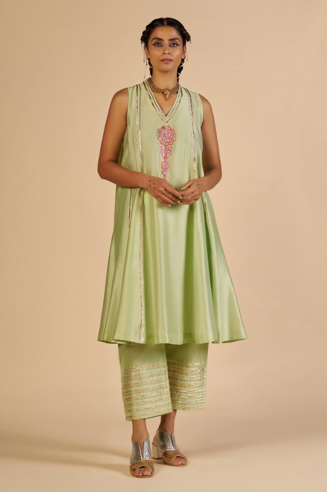 Gulabo By Abu Sandeep Chanderi Embroidered Tunic